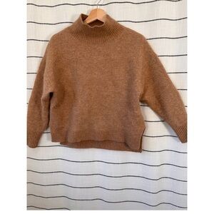 & Other Stories Alpaca Wool Mock Neck Sweater Size XS Camel Quiet Luxury